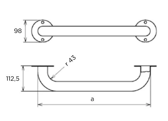 Handrails Recht - 0,5 Mtr. - Afbeelding 2